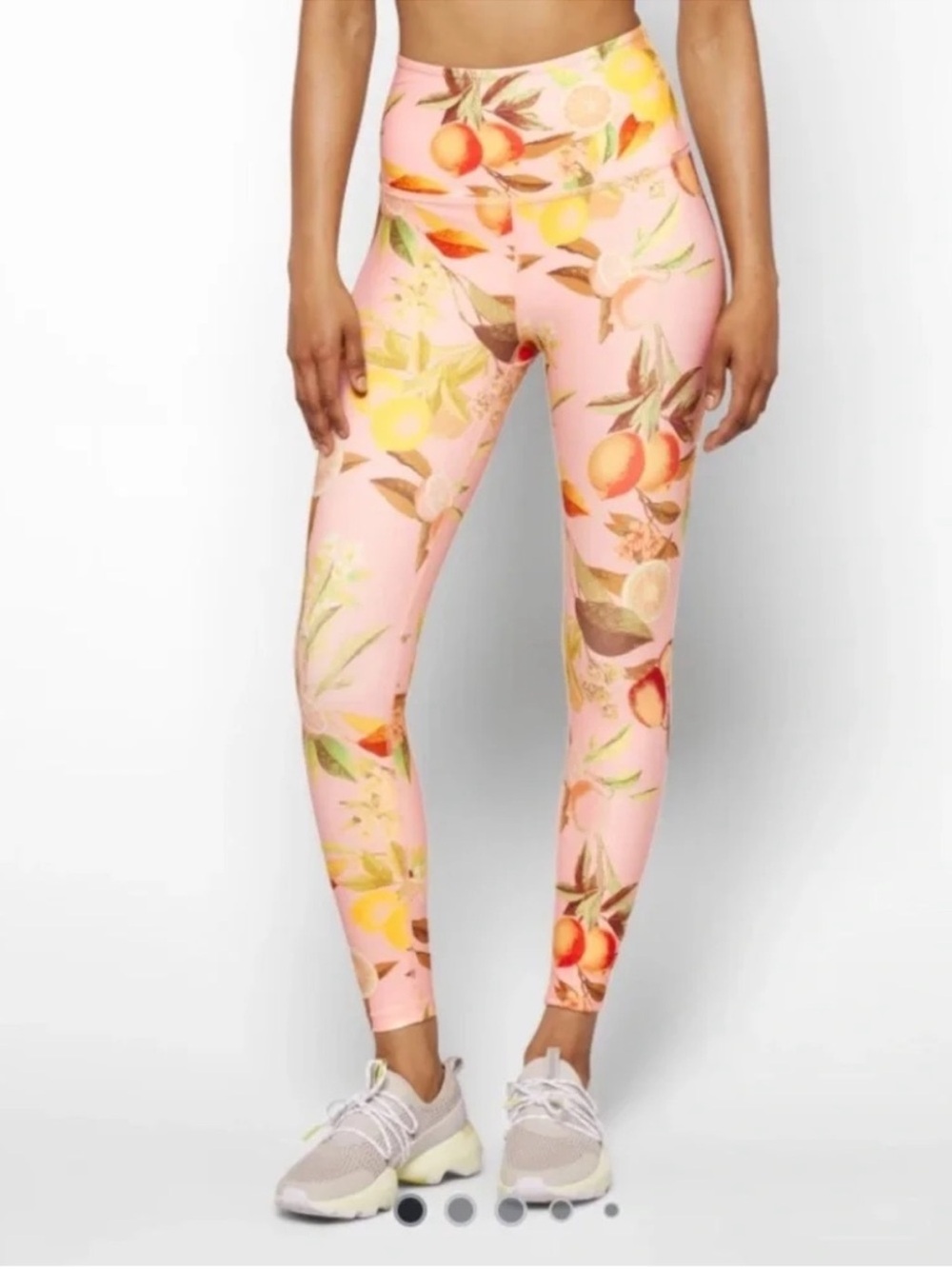 Beyond Yoga Peach Floral High-Waist Leggings Pink Lemonade Print Size S Small